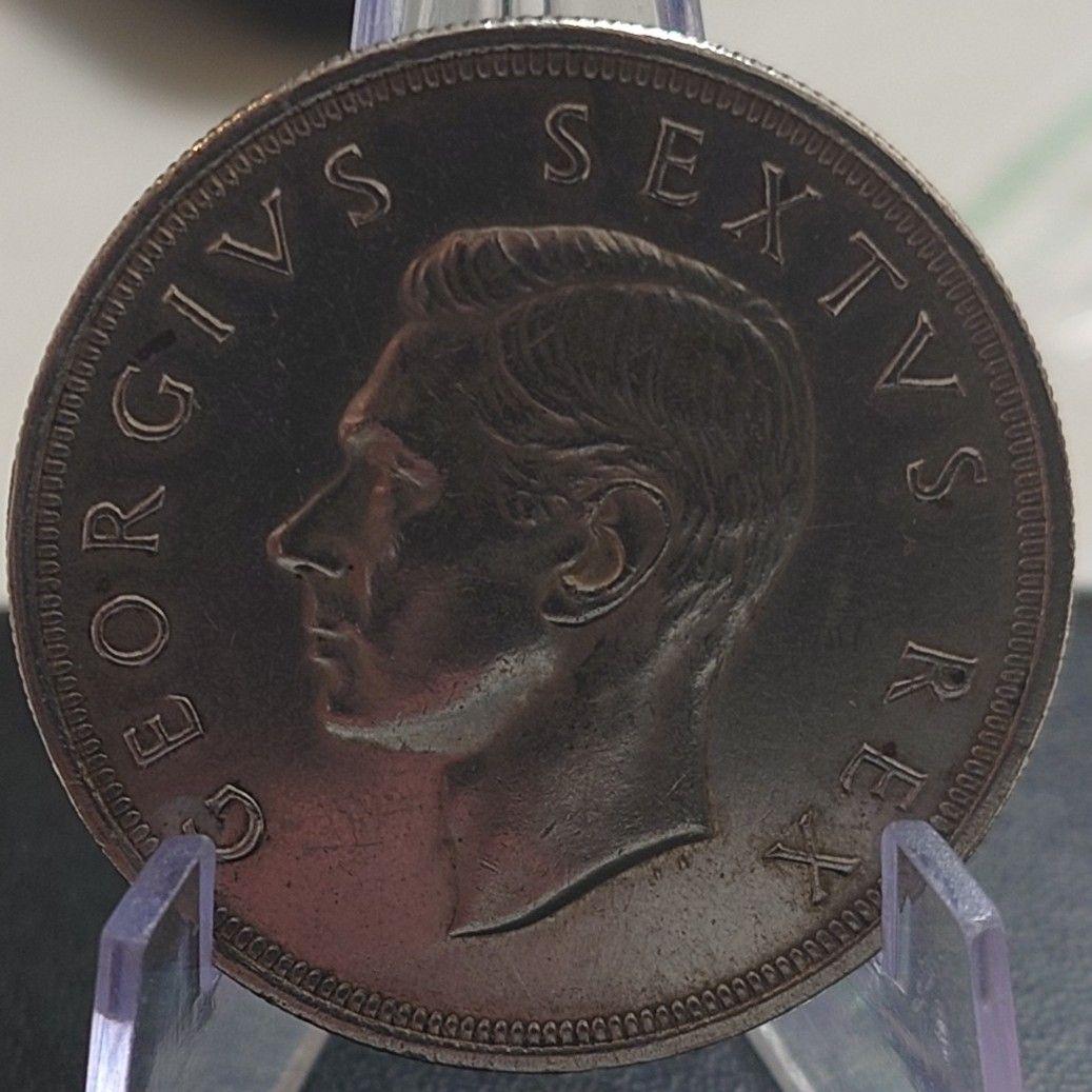 1952年 英領南アフリカ銀貨5シリング ケープタウン発見300周年記念銀貨