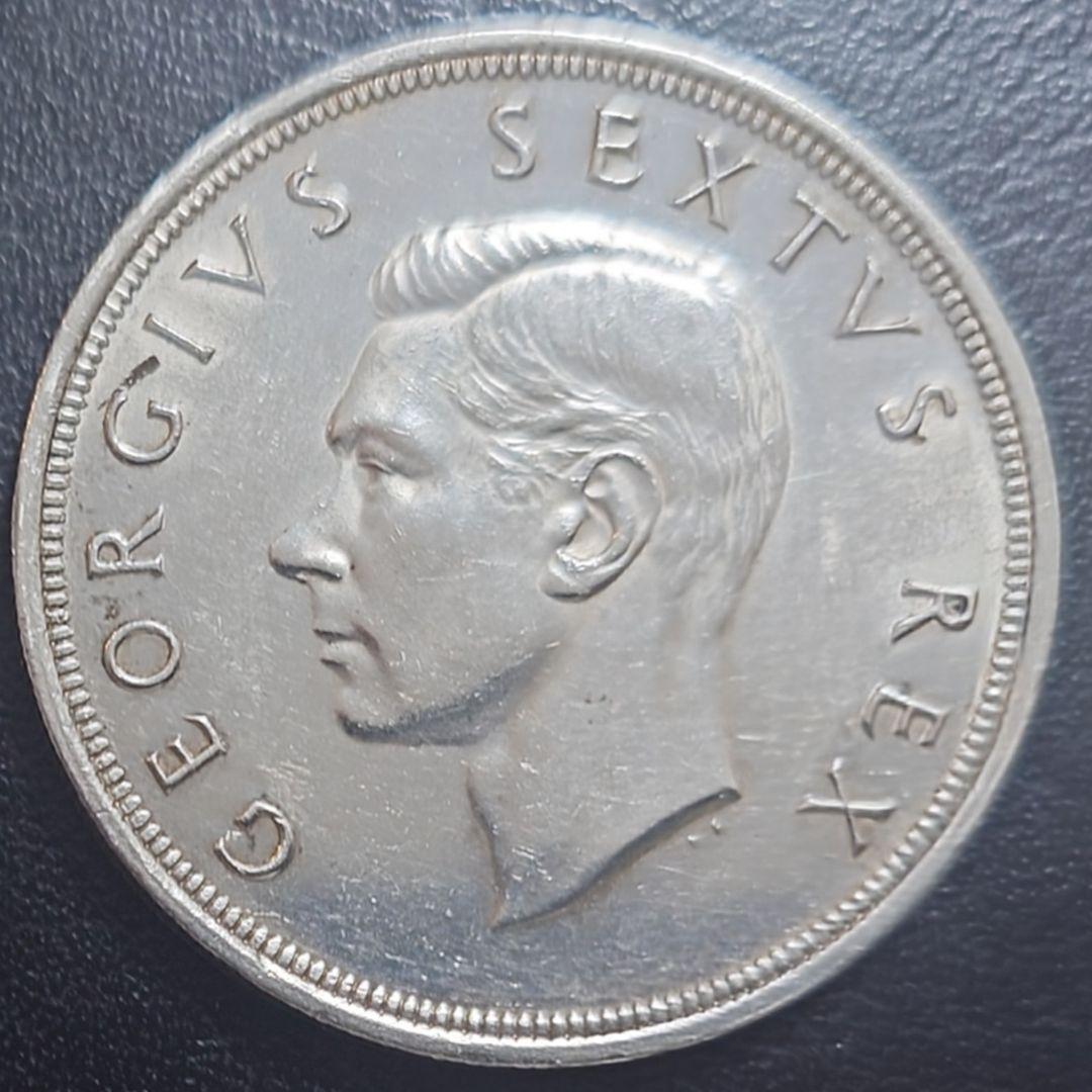 1952年 英領南アフリカ銀貨5シリング ケープタウン発見300周年記念銀貨