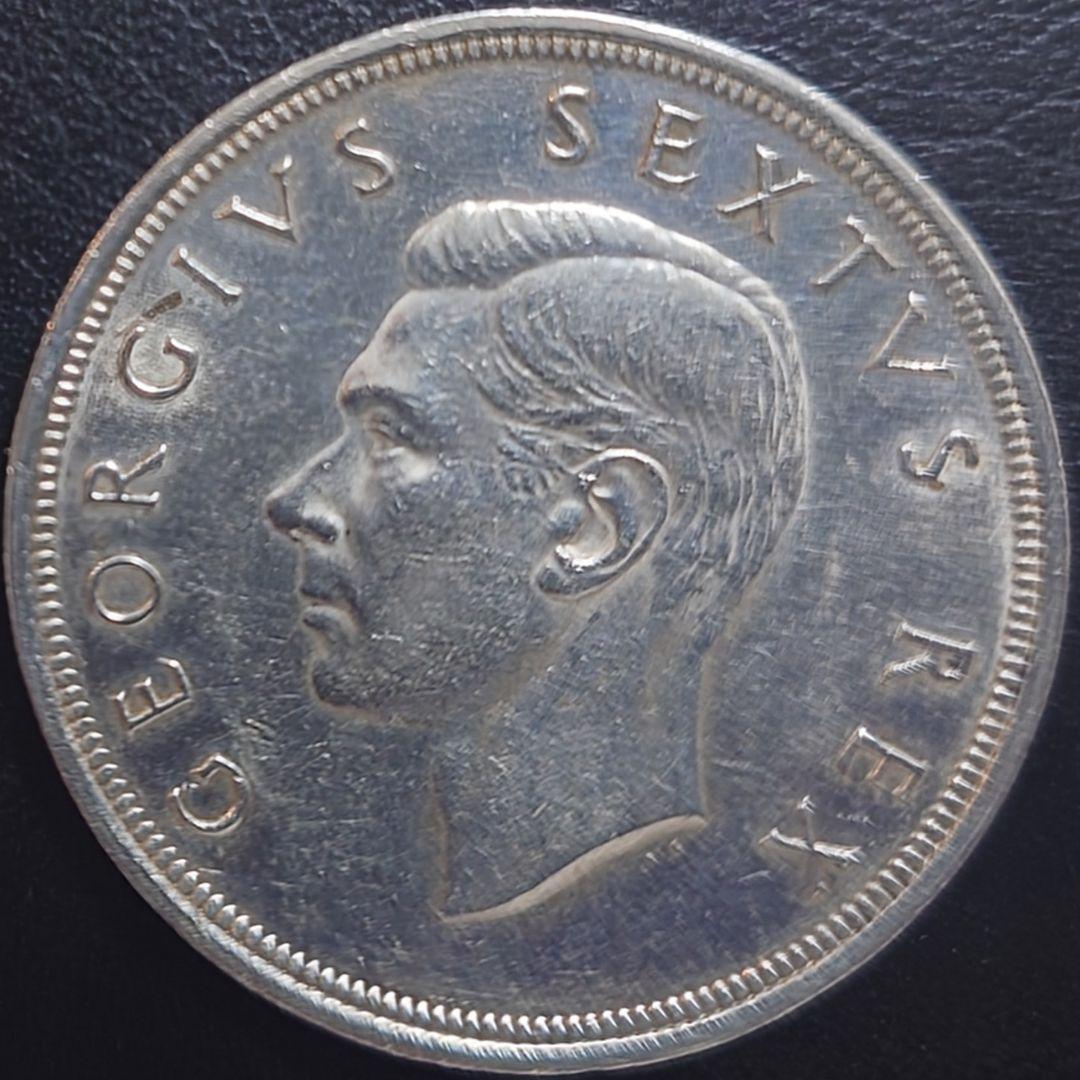 1952年 英領南アフリカ銀貨5シリング ケープタウン発見300周年記念銀貨