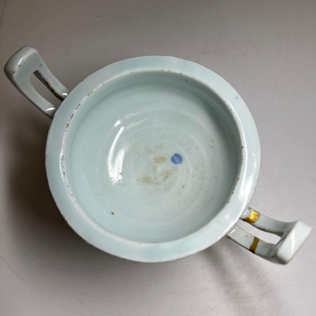 李朝　青白磁香炉　幅約18㎝　東Y8-0203②タサオ