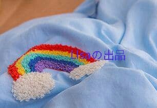 青い虹立体花乙女心プリンセス風コットン ベッド用4点セット8