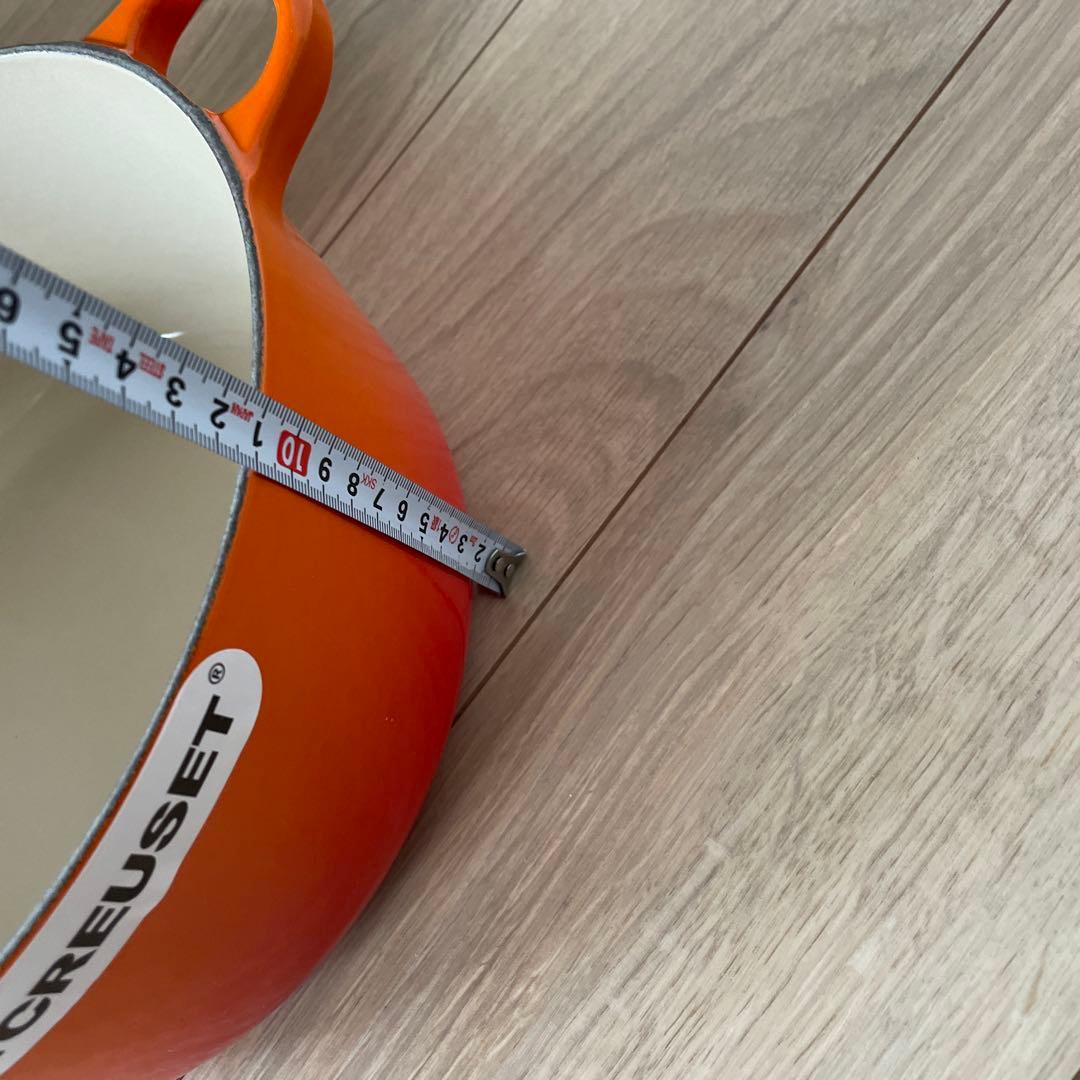 LE CREUSET 両手鍋 オレンジ赤　24