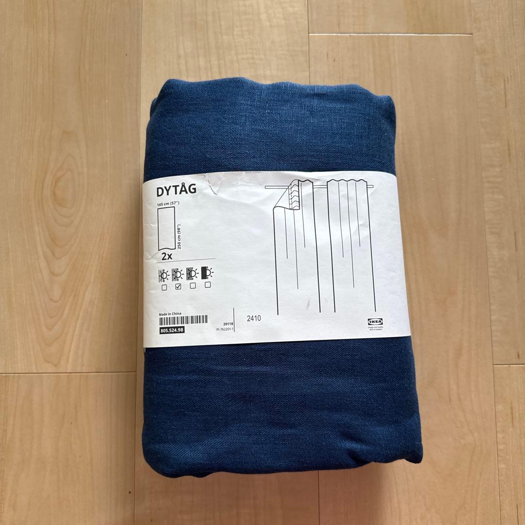 未使用DYTAG ネイビーカーテン2枚入りIKEA