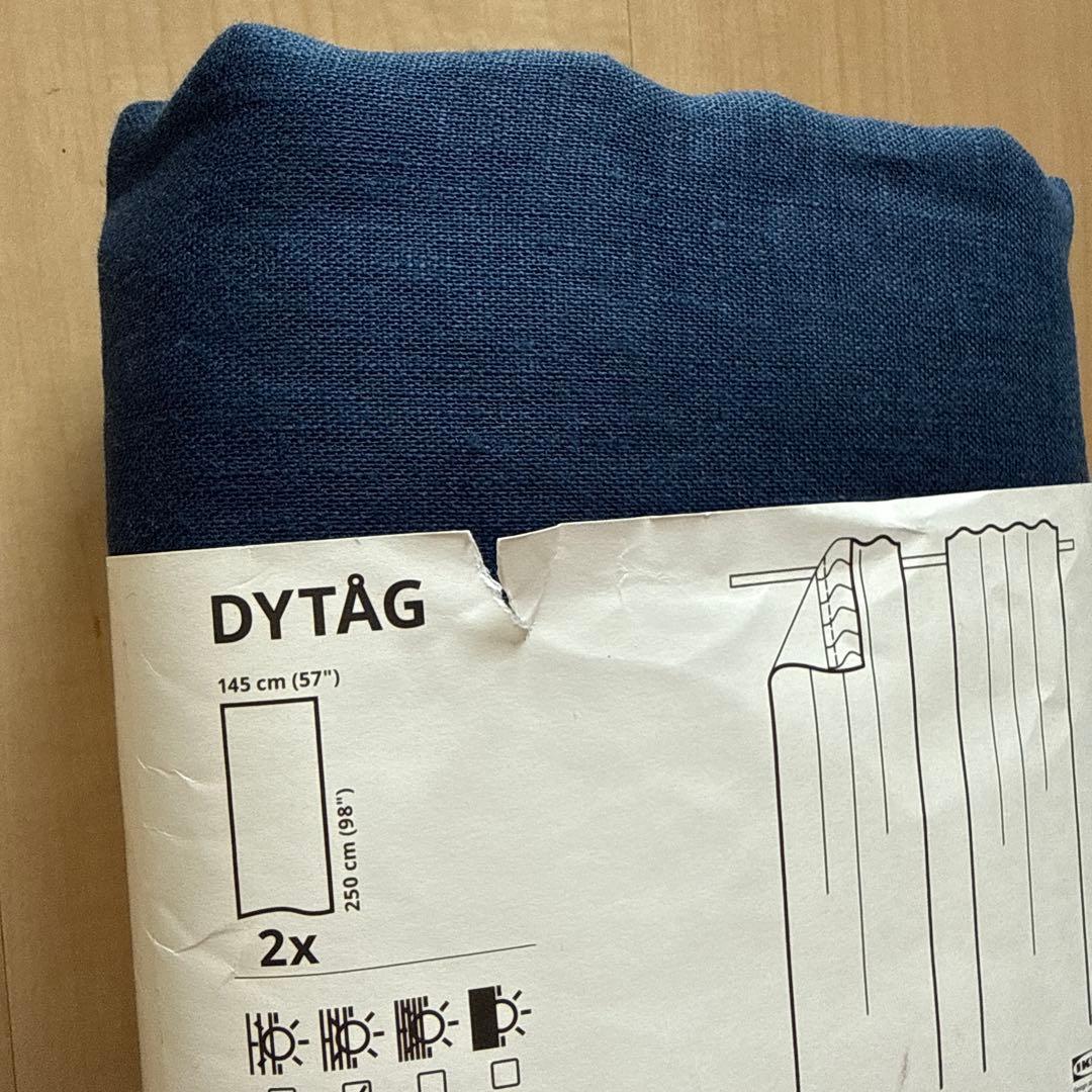 未使用DYTAG ネイビーカーテン2枚入りIKEA