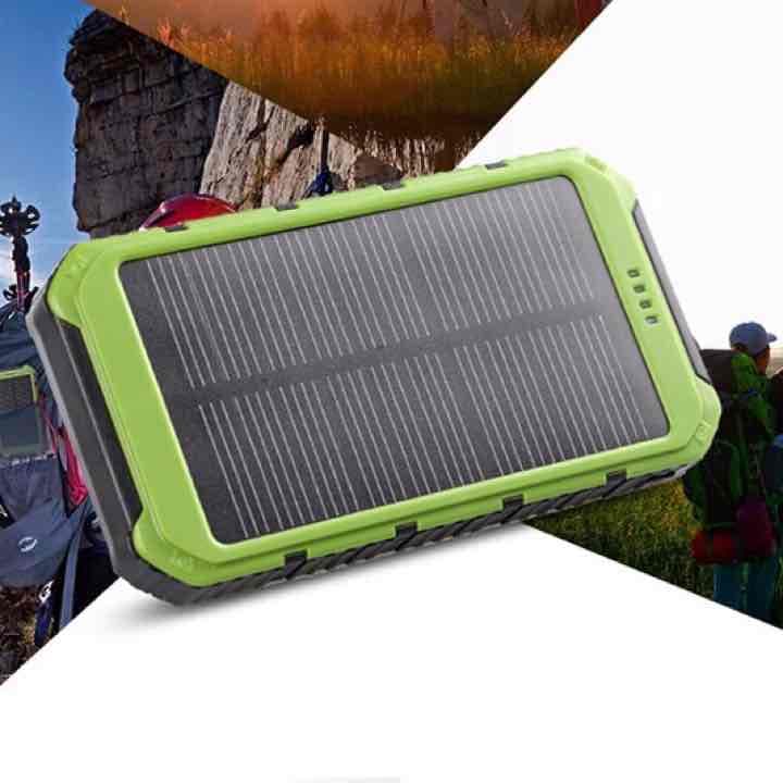 20000mAhポータブル防水ソーラー充電器デュアルUSB外付けバッテリー 3色