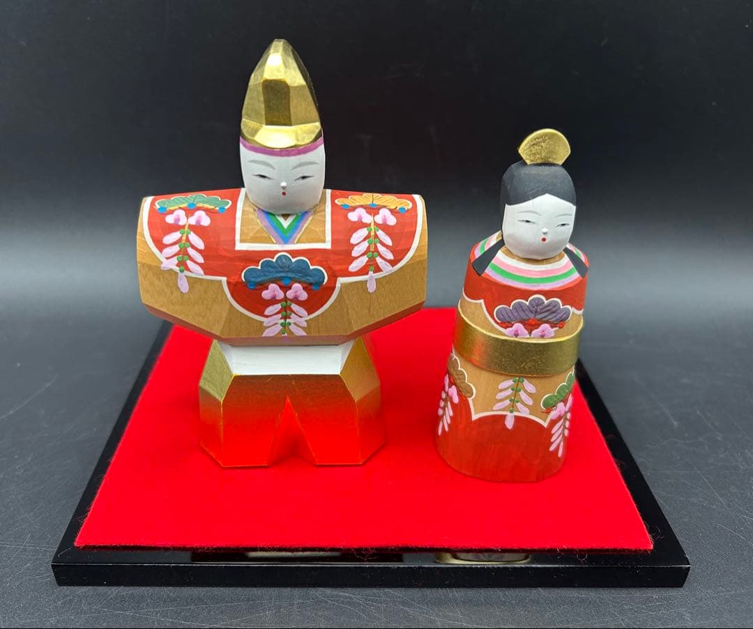 伊予一刀彫　南雲作　美春　雛人形　ひな祭り　台座付き