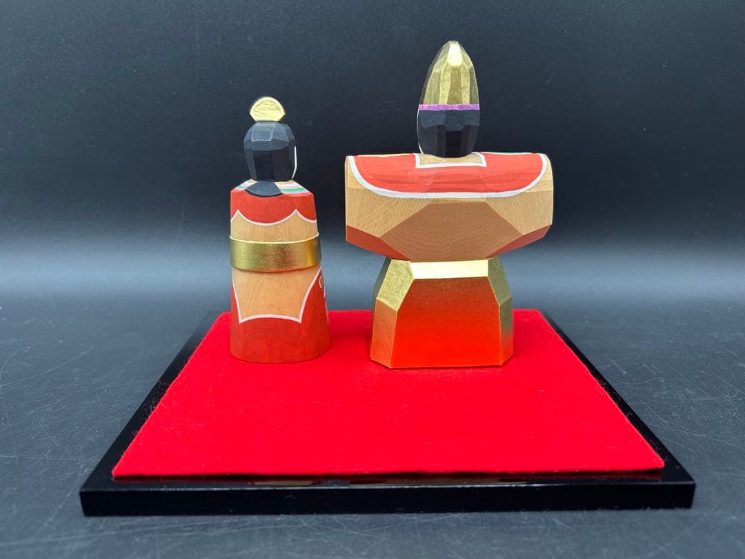 伊予一刀彫　南雲作　美春　雛人形　ひな祭り　台座付き