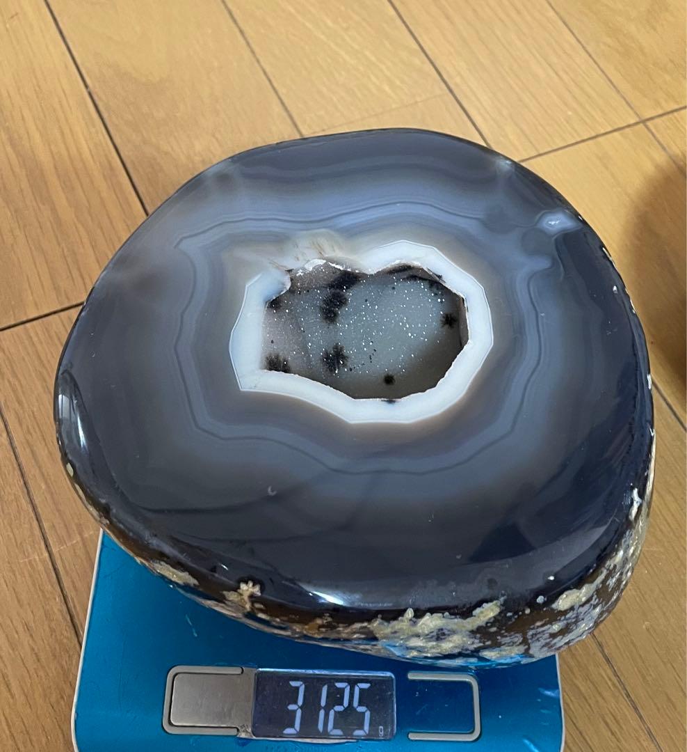 トレジャー瑪瑙 ドゥルージーアゲート トルマリン共生 聚宝盆 約5キロ シュガー