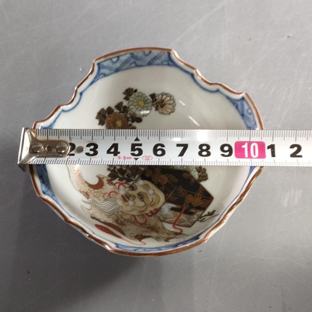 382-3/在銘/九谷/小鉢/小皿/草花図/8客/箱なし