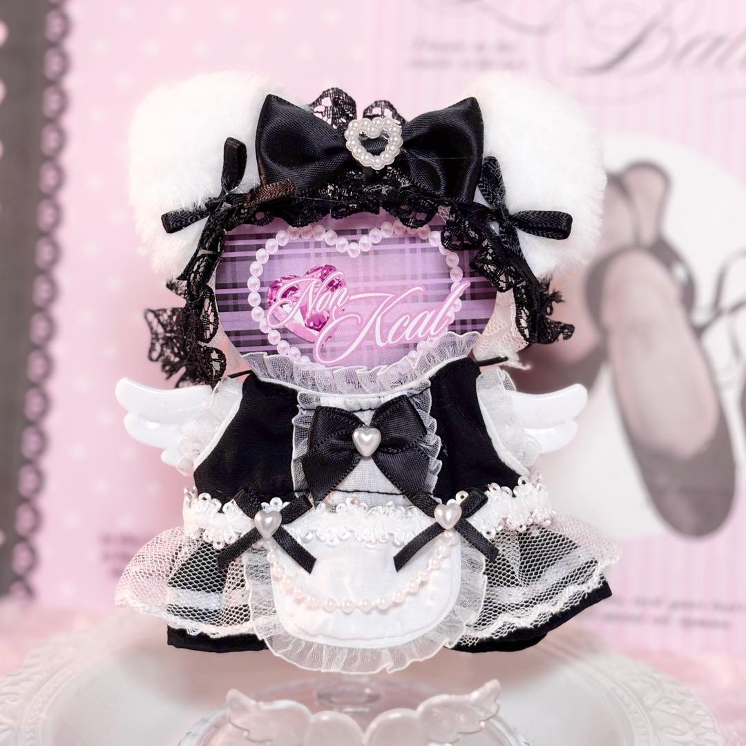 ７♡様　ぬい服　ハンドメイド　メイド　10cm 猫耳　猫　水色　犬　ブラック