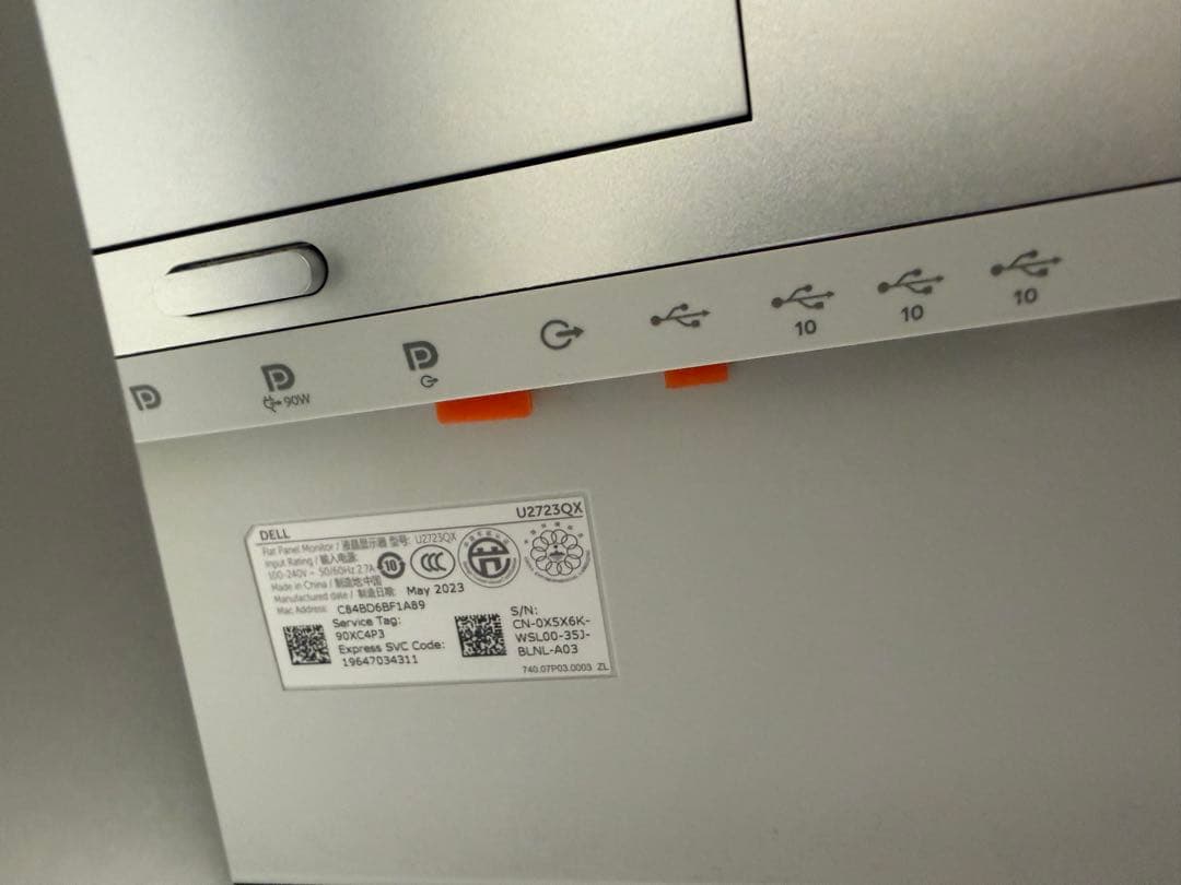 [ジャンク]Dell U2723QX 27インチ 4K シルバー
