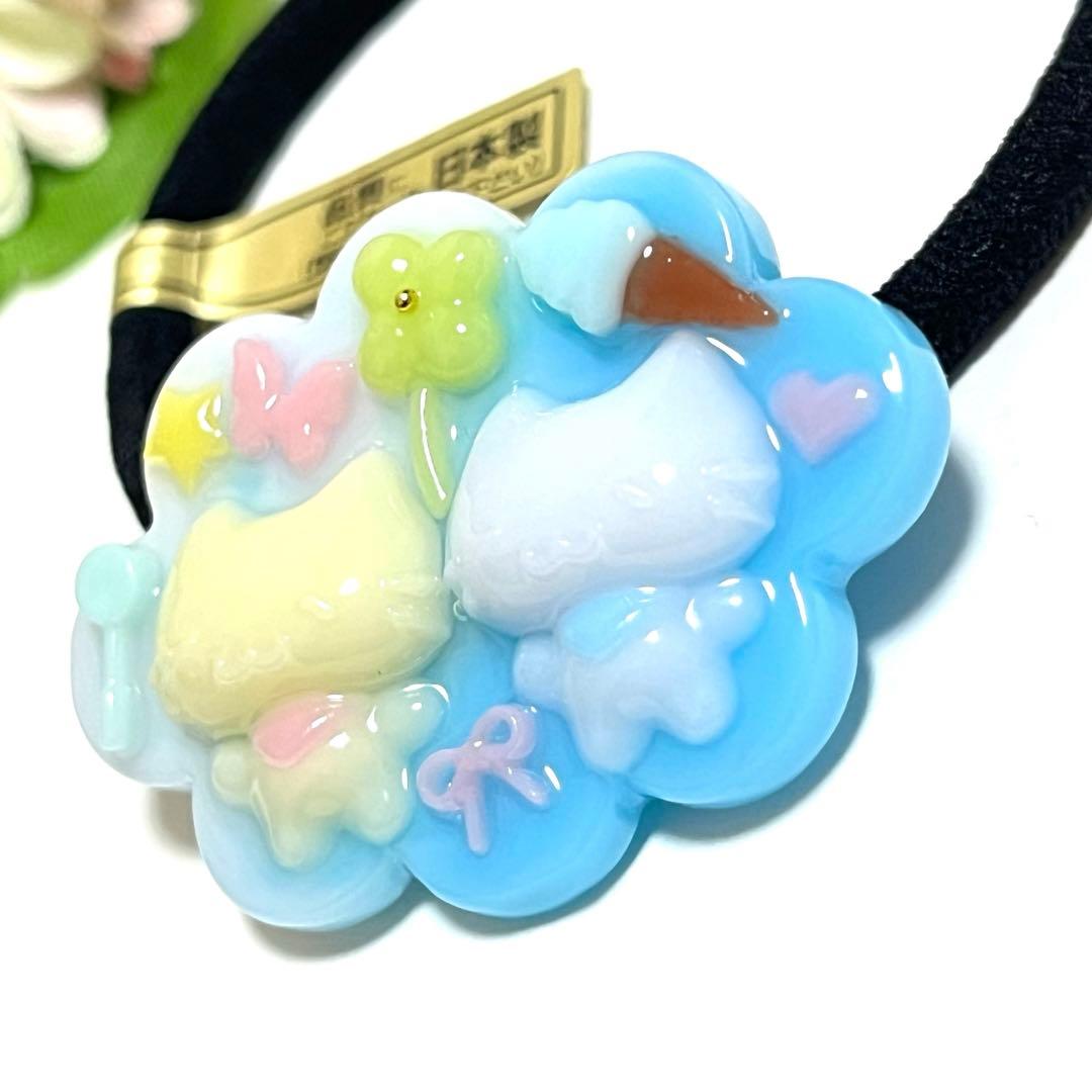 もちもち様お取り置きですＮｏ．226 レジン 猫 ヘアゴム キーホルダー