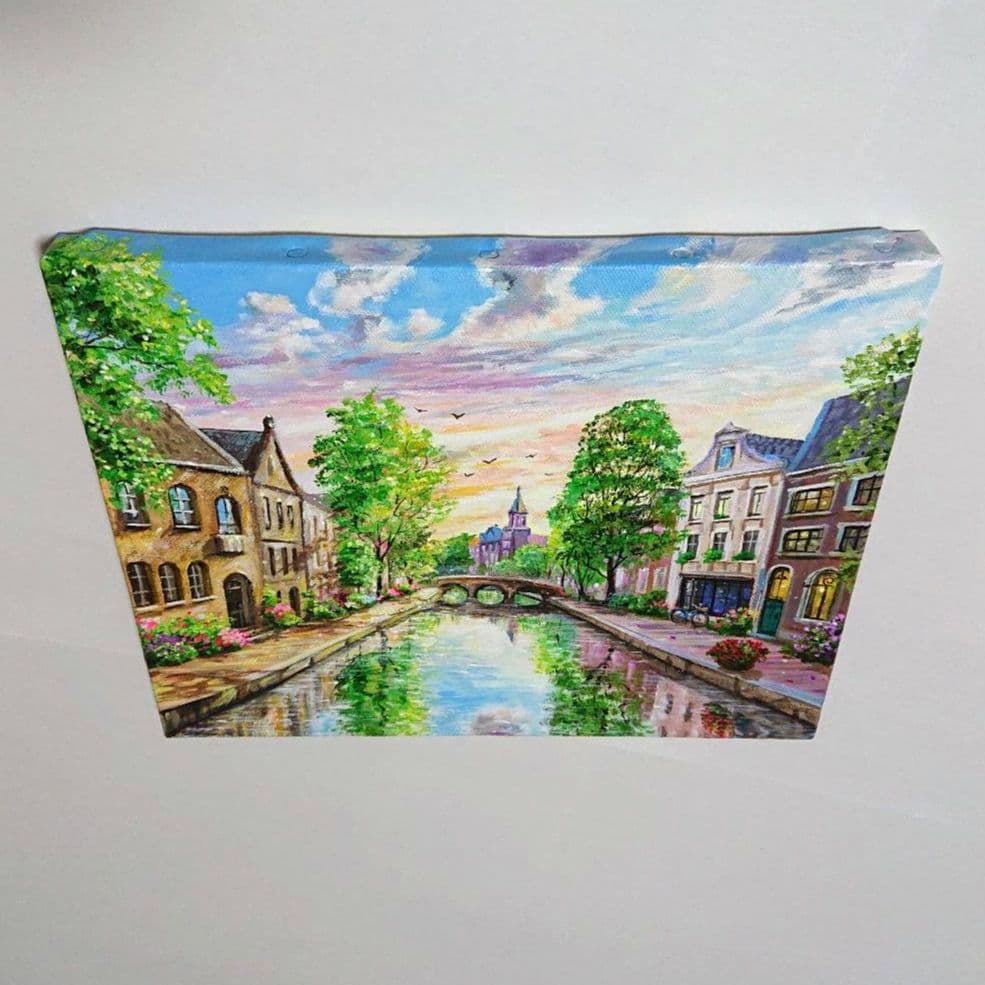 【アムステルダム】アクリル画 F3 風景画 絵画