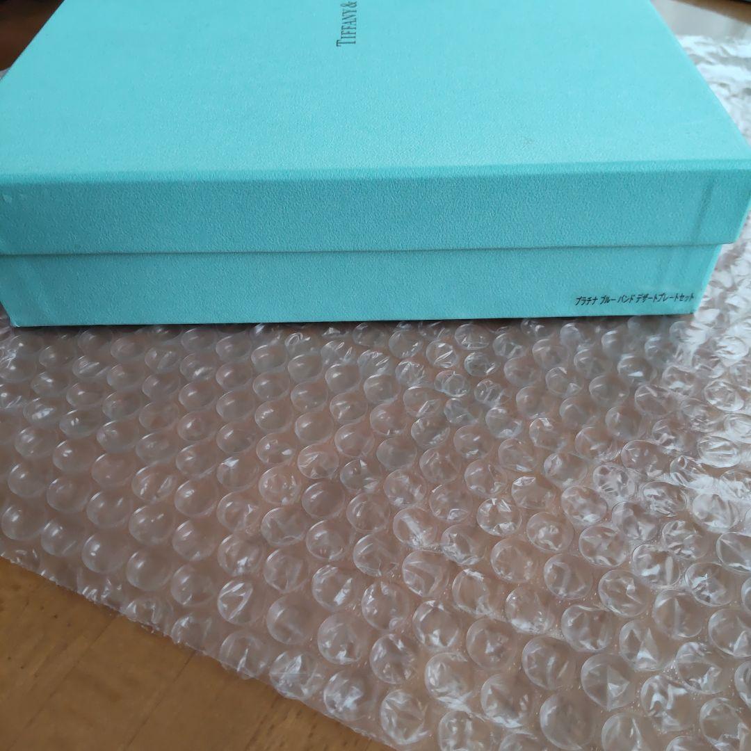未使用品　TIFFANY プラチナブルーバンド デザートプレート 2枚セット