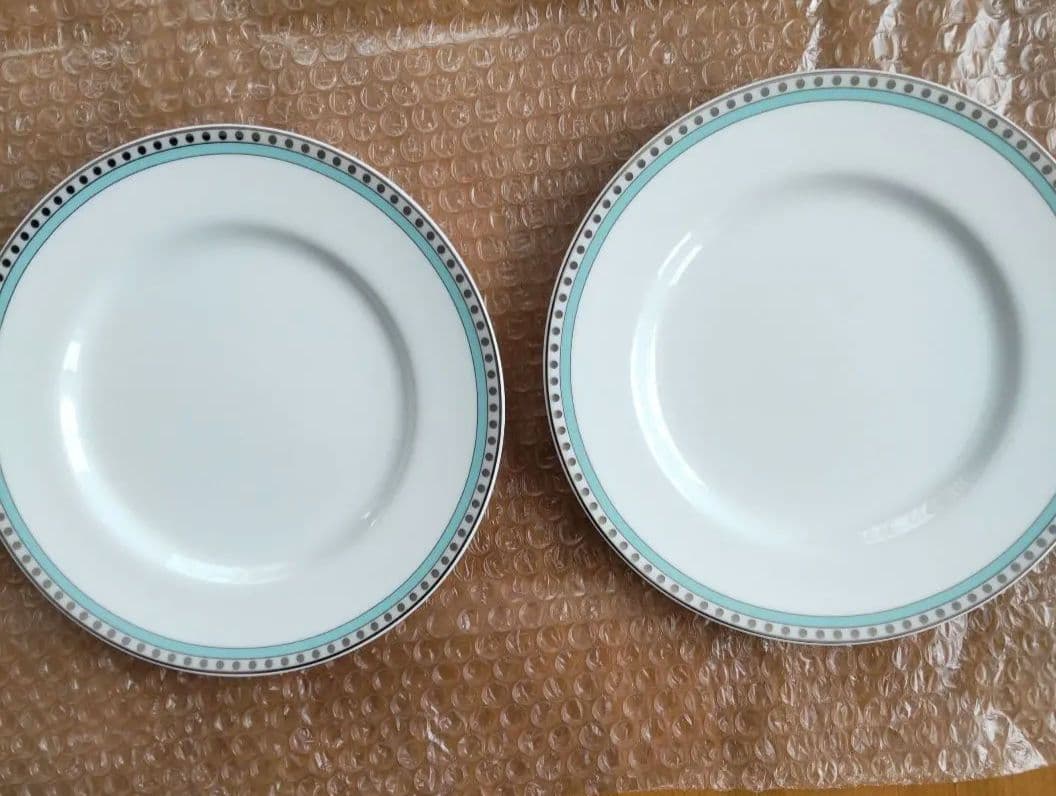 未使用品　TIFFANY プラチナブルーバンド デザートプレート 2枚セット