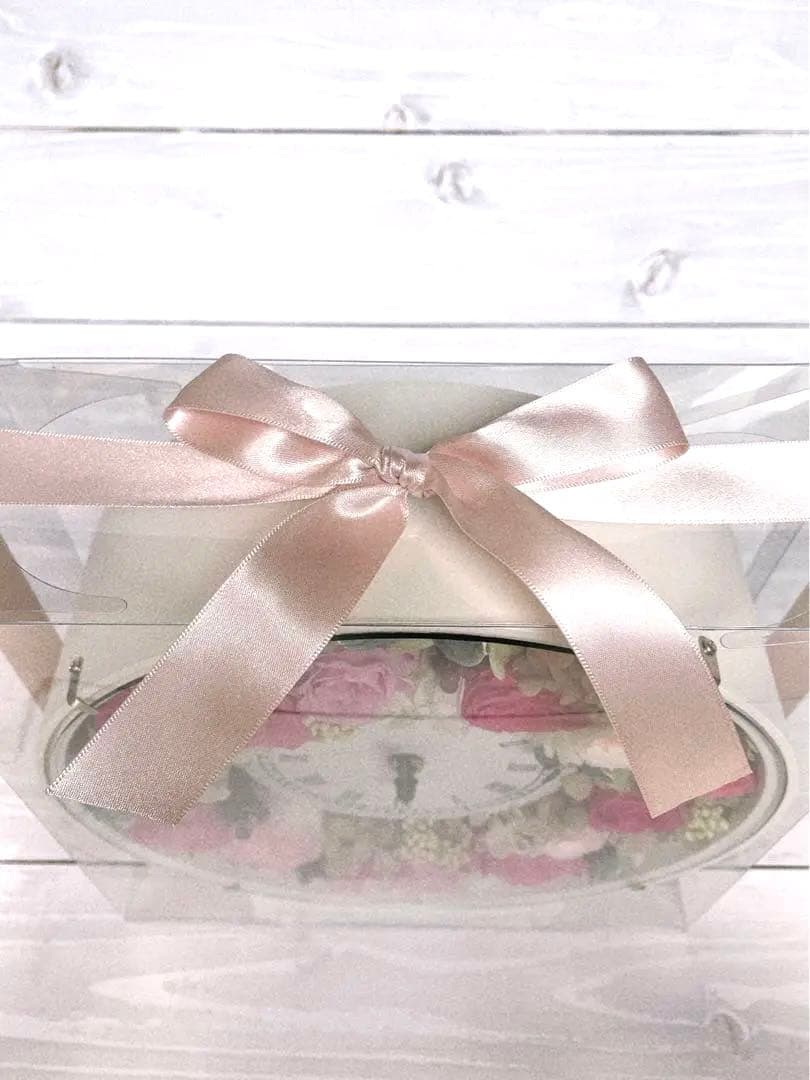 ピンクローズの花時計　プリザーブドフラワー