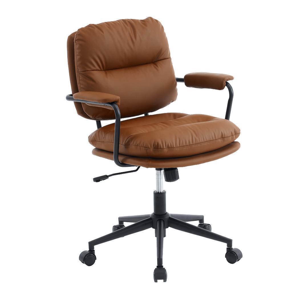 ブラウン デスクチェア 在宅ワーク オフィスチェア 3Dソフトパッド 疲れにくい