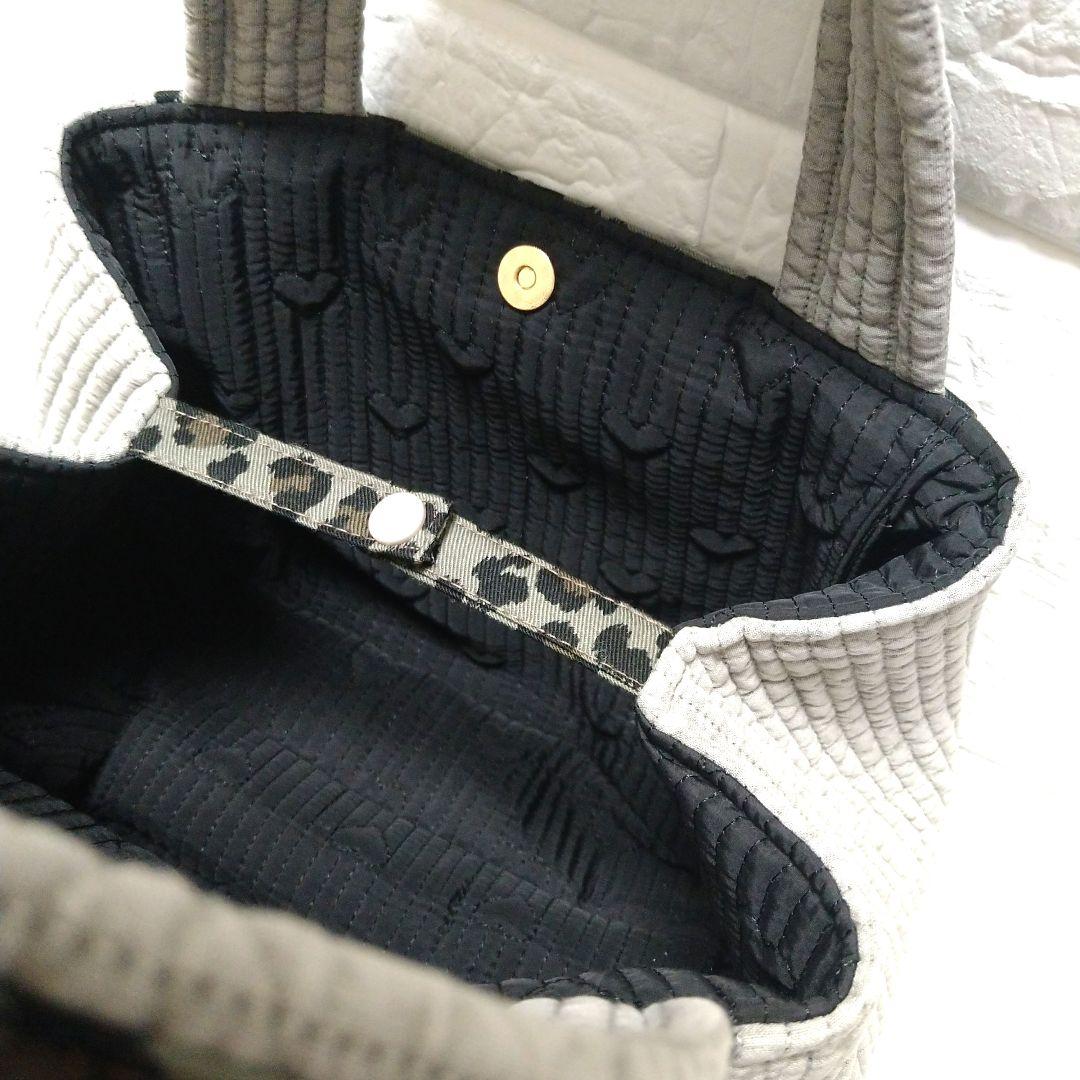 ゆ*ら様 コヤンイサムチョン☆ころりんトートバッグ　ヒョウ柄グレー＆ヌビキルト