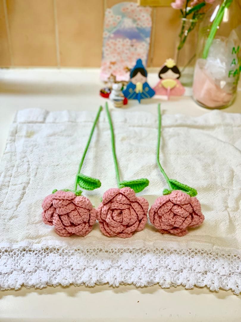 母の日ギフト♡かぎ針編みのフラワー花束（枯れない花）