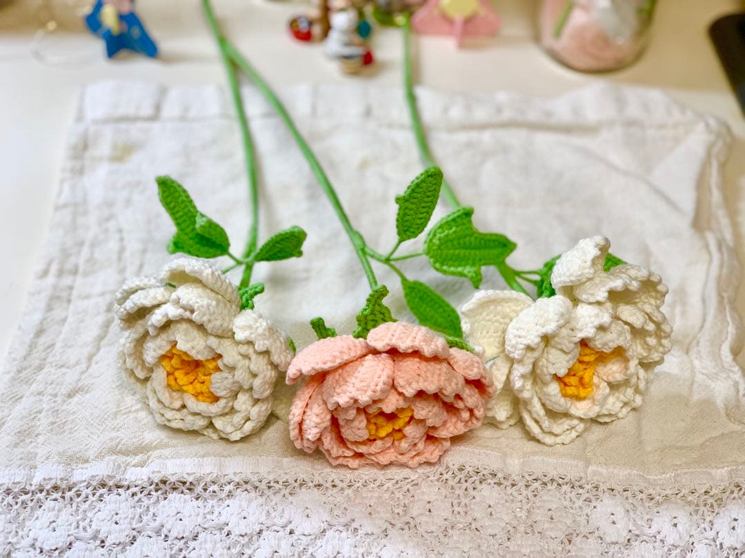 母の日ギフト♡かぎ針編みのフラワー花束（枯れない花）