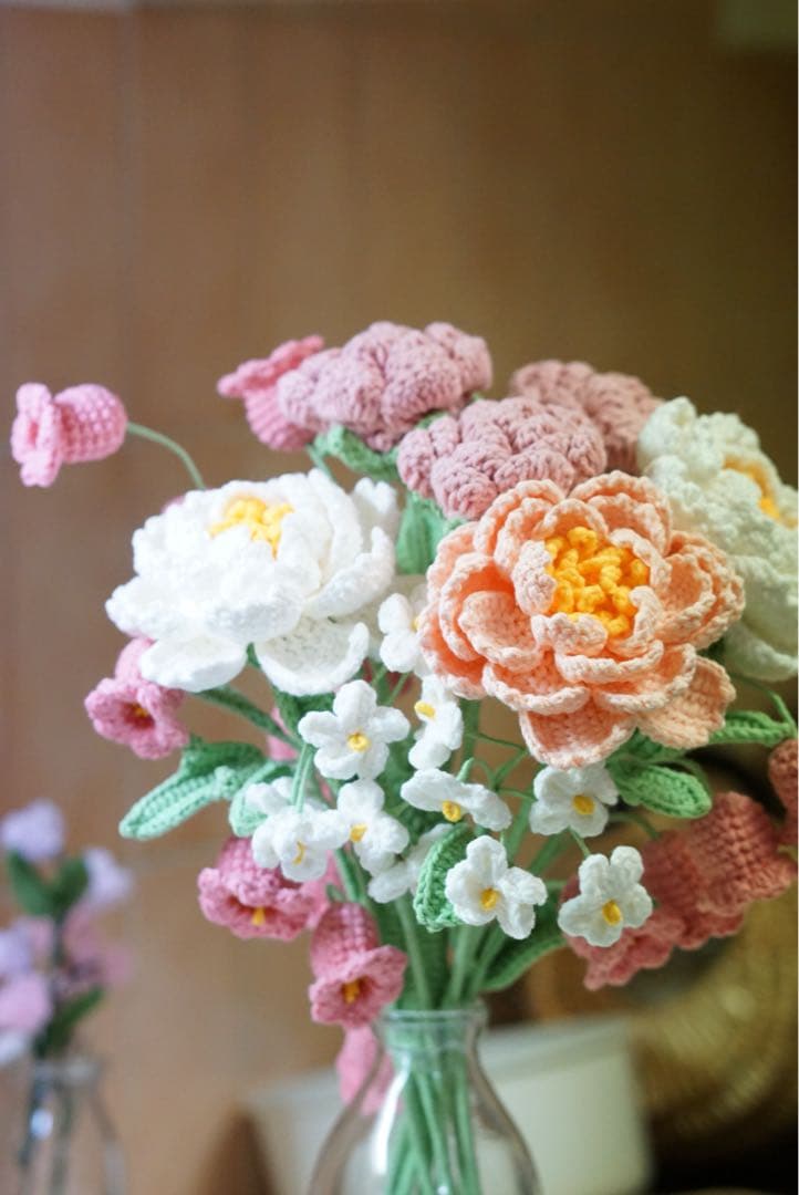 母の日ギフト♡かぎ針編みのフラワー花束（枯れない花）