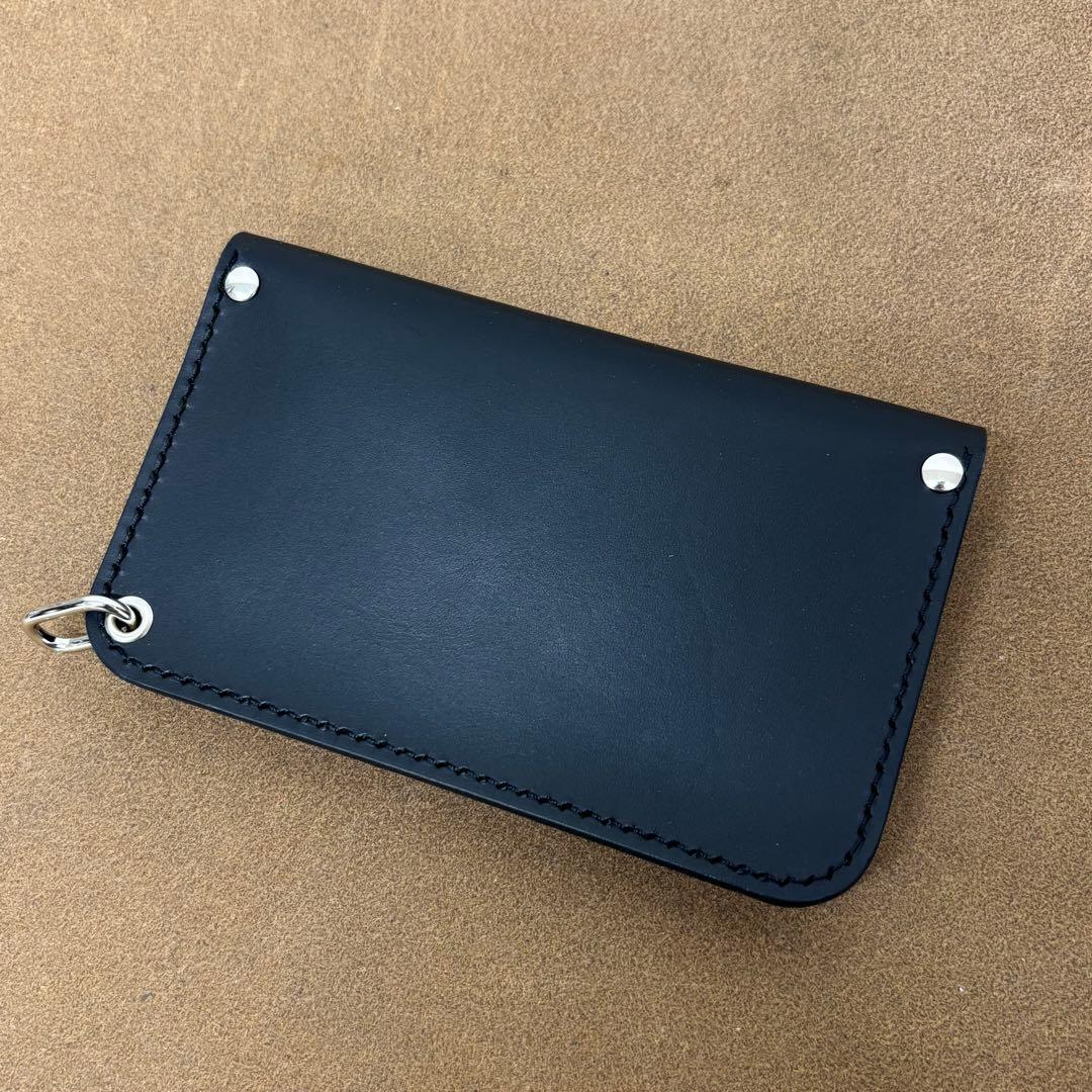 トラッカーウォレット　ミドル　黒　2層　ヌメ　姫路レザー