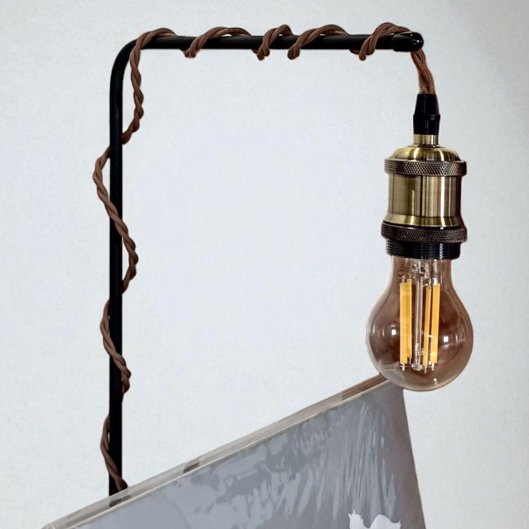 【照明付　杉無垢材のレコードスタンド】　アイアン　レコードラック　インテリア