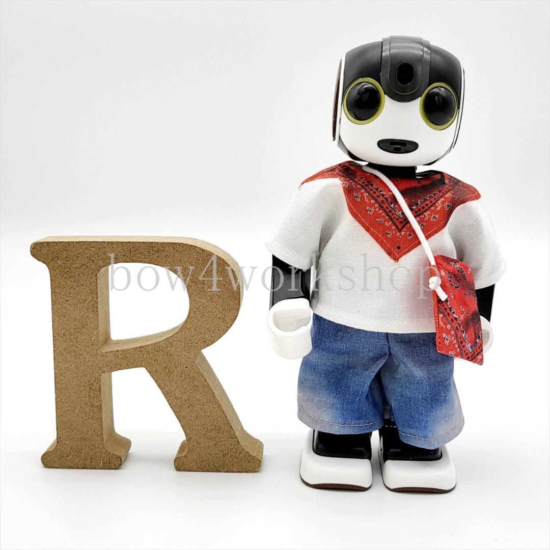 RoBoHoN ロボホンの服ハンドメイド　バンダナ＆デニム風プリント（レッド）