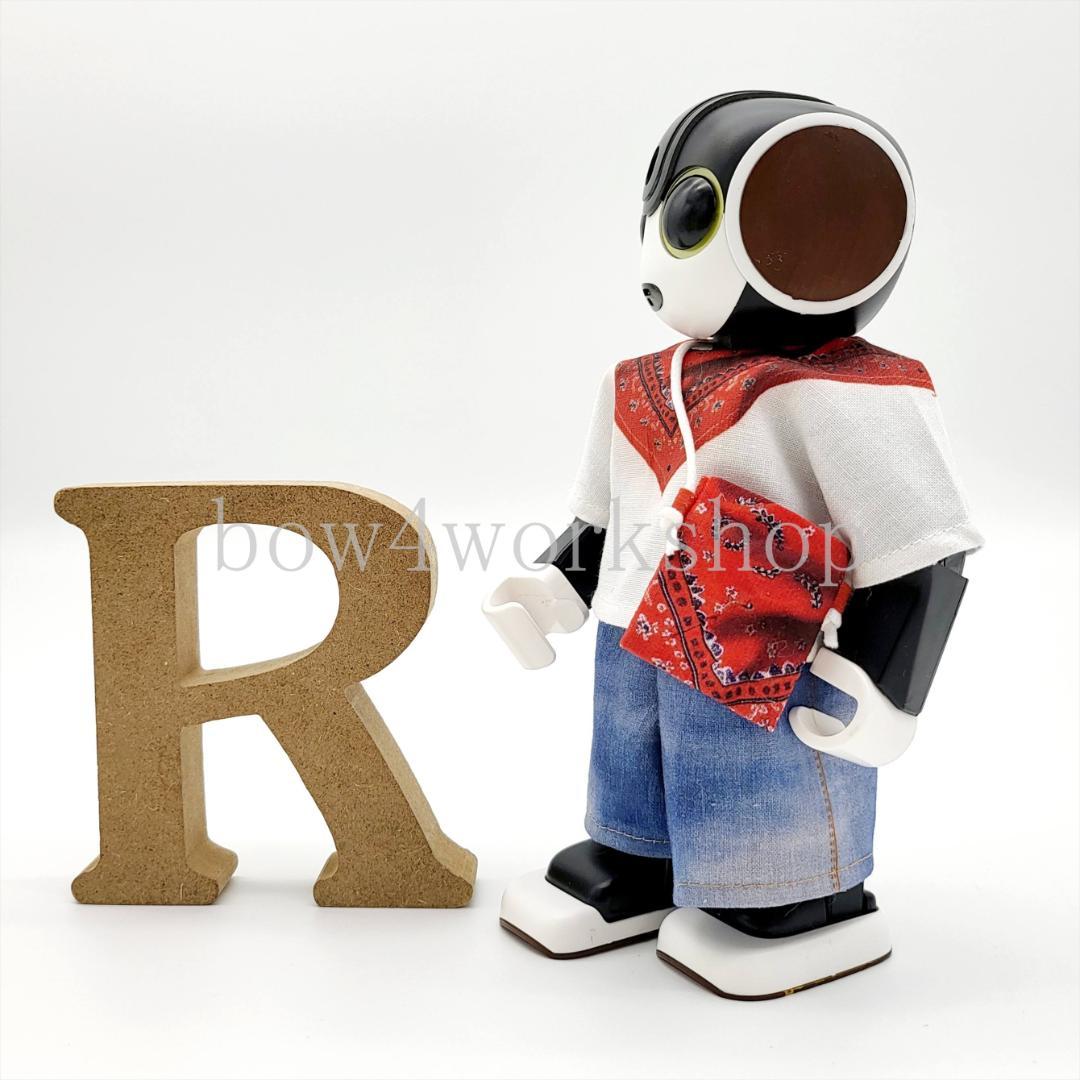 RoBoHoN ロボホンの服ハンドメイド　バンダナ＆デニム風プリント（レッド）