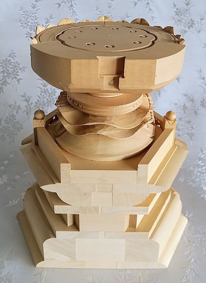 台座のみ 坐像用#543 背切 六角 木彫 仏像付属品