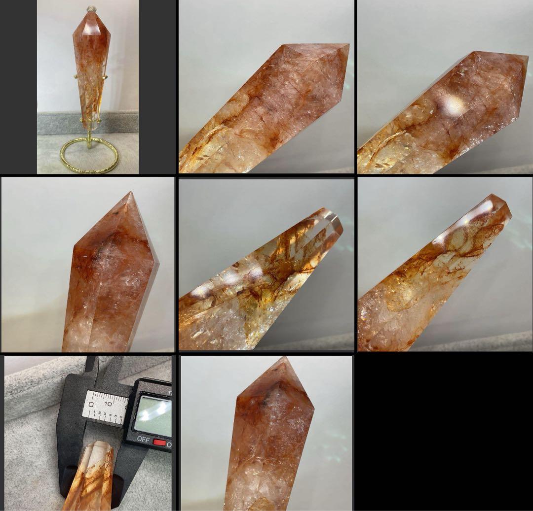 T978-2最終特価★水晶オーロラ色加工 スーパーマカバマルカバスター天然石風水