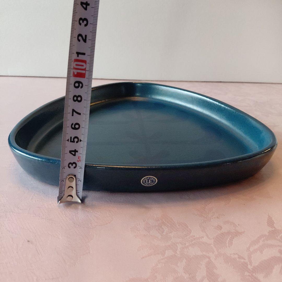 北欧　Upsala Ekeby ウプサラエクビィ　深青色 三角形皿