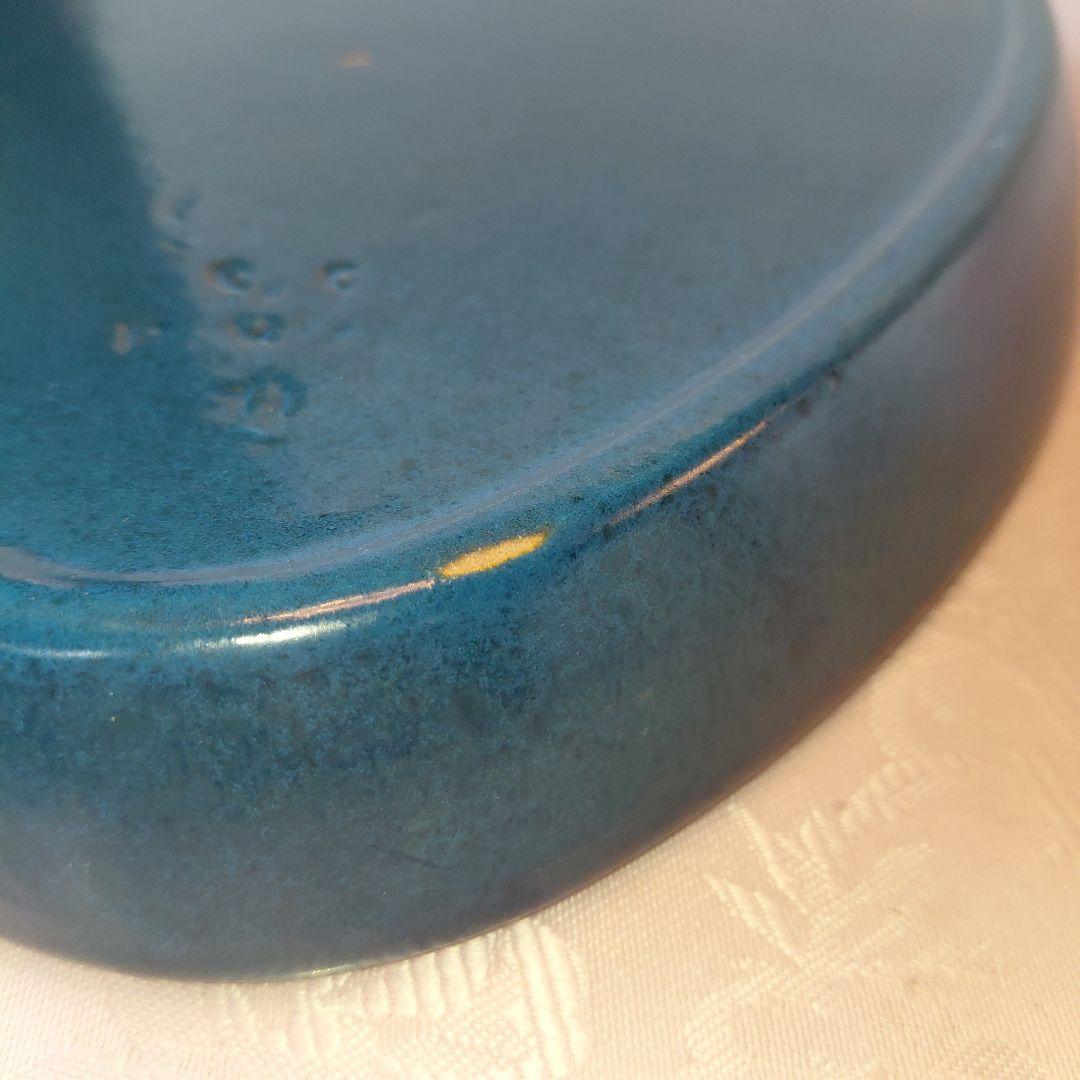 北欧　Upsala Ekeby ウプサラエクビィ　深青色 三角形皿