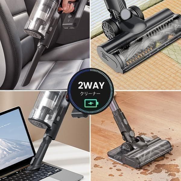 ★新品★ コードレス 掃除機 35000Pa 強力吸引 伸縮型 水拭き 2WAY