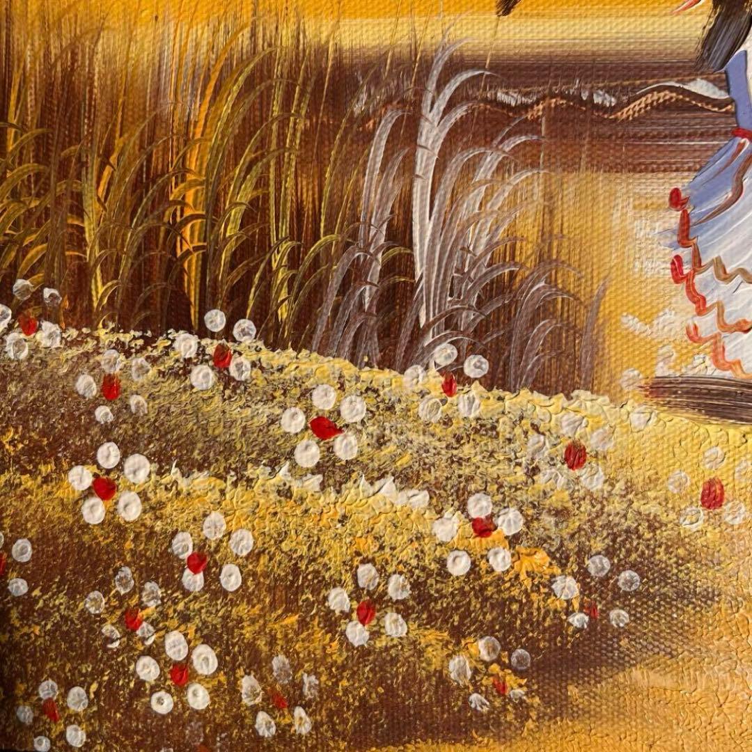 手書き油絵 海を眺める少女 絵画 インテリア 油彩画