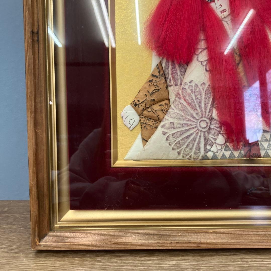 美品 歌舞伎 連獅子 伝統工芸 壁掛け インテリア 壁掛け インテリア 作品