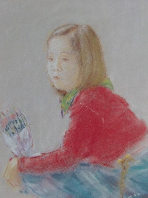 大津英敏、【思い出】、希少な大判額装用画集より、美品、日本人画家