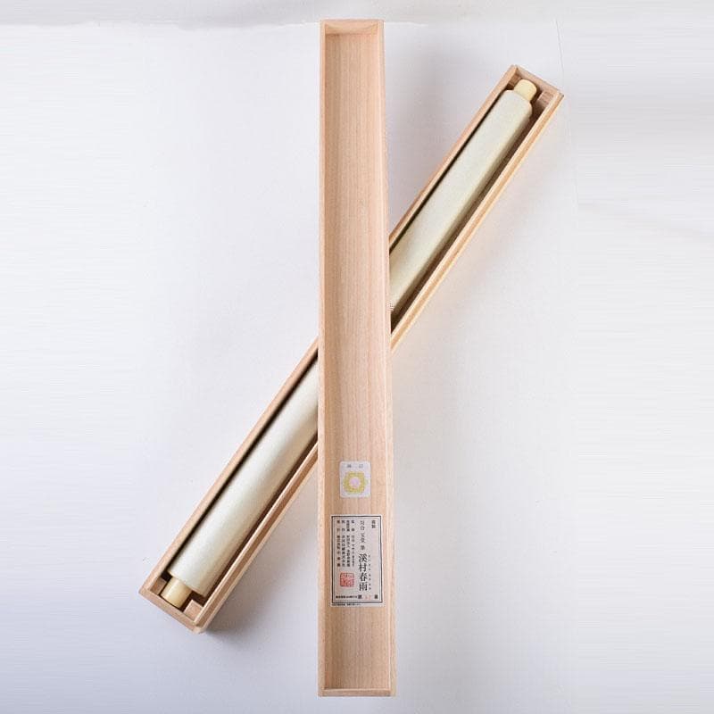 掛軸　小学館発行　複製　川合玉堂筆　銘「渓村春雨」　限定480部　C　8462A