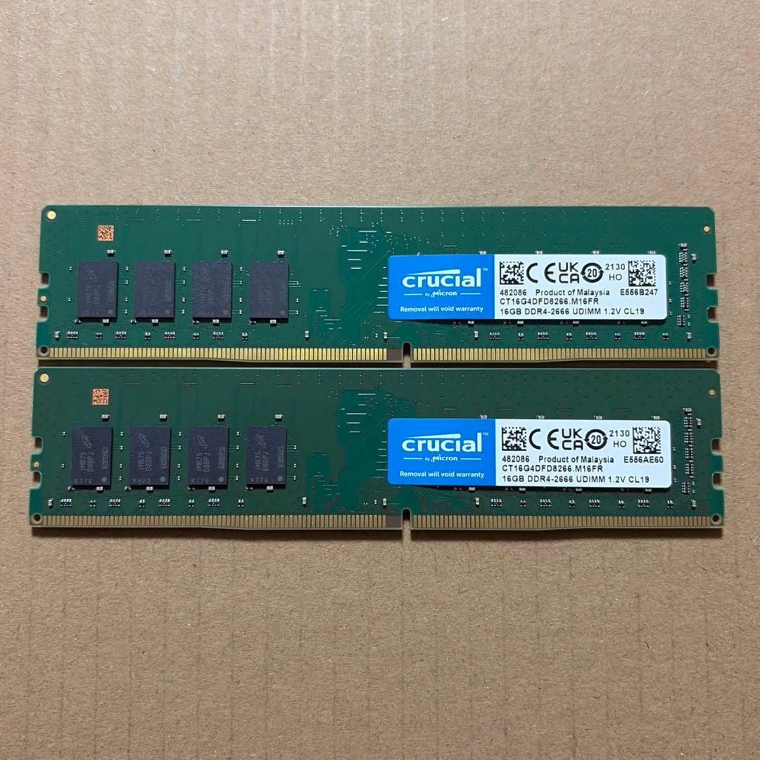 [33] デスクトップ PC メモリ16GBx2(32GB) DDR4 2666