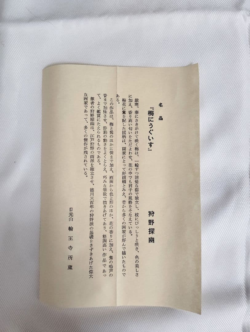 12-16 　掛け軸　狩野探幽　梅に鶯