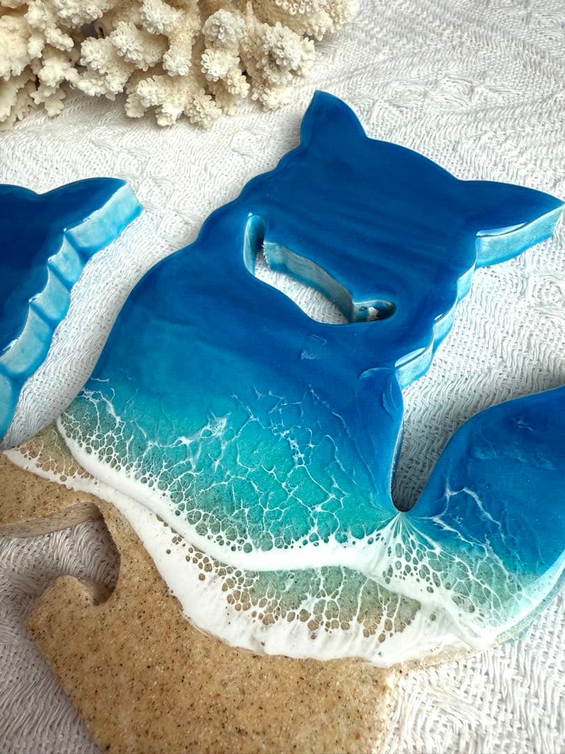 半額SALE！自立シーサー　海レジン