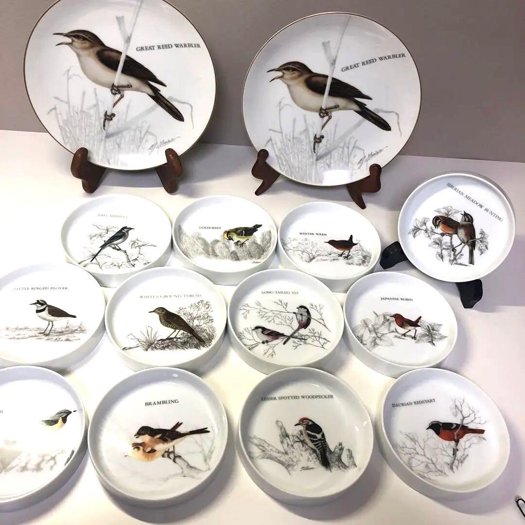 D☆ 鳥　野鳥　とり　小鳥　プレート　１４枚セット　盾3個