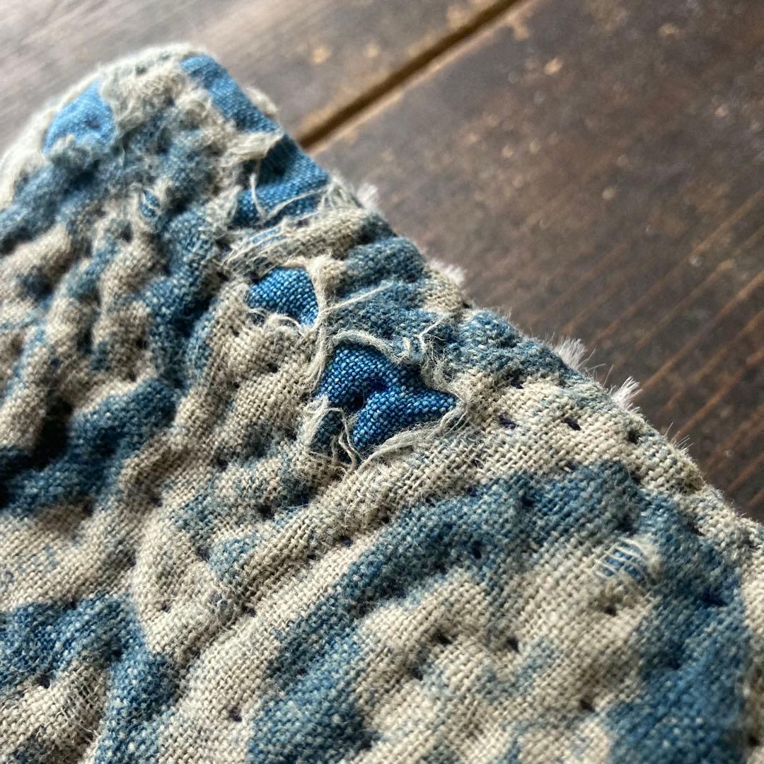 BORO 襤褸 型染 藍染 刺し子 古布 シングルスヌード ネックウォーマー