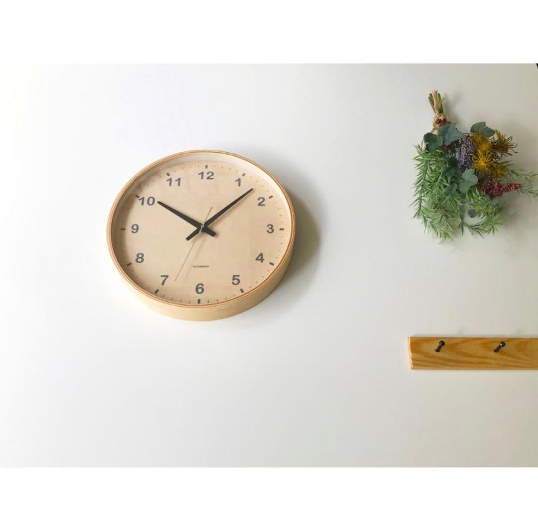 カトモク　KATOMOKU plywood clock 電波時計