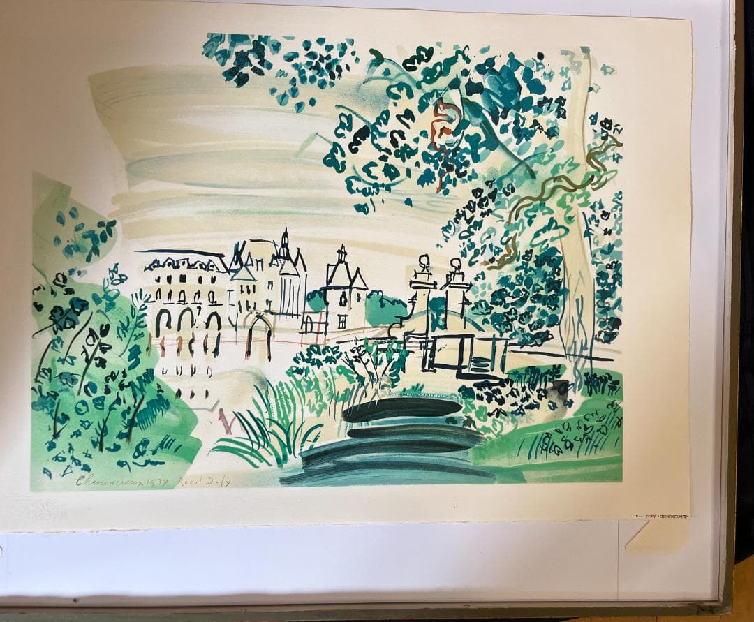 ラウル・デュフィ『シュノンソー』版画 額装済み【サイン・版元刻印 有】