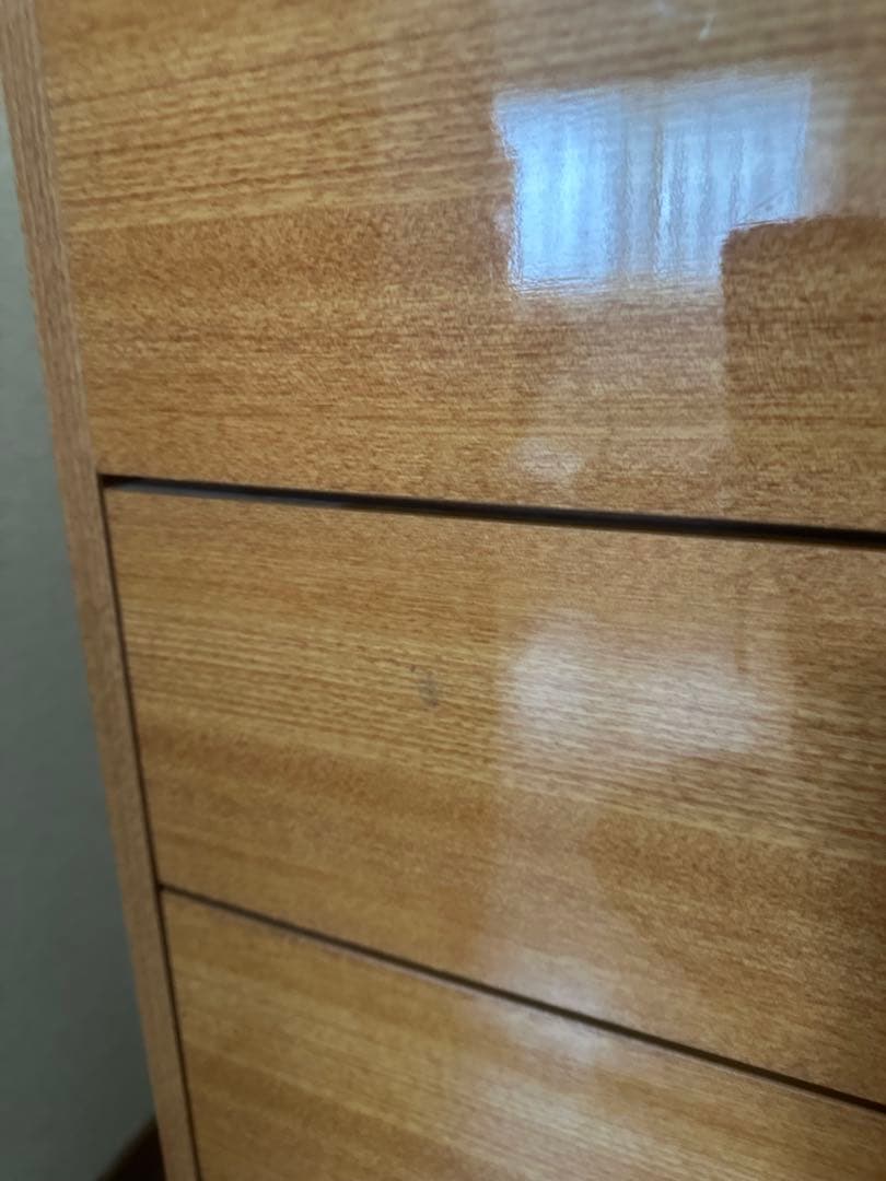 ナチュラル 木製 5段チェスト