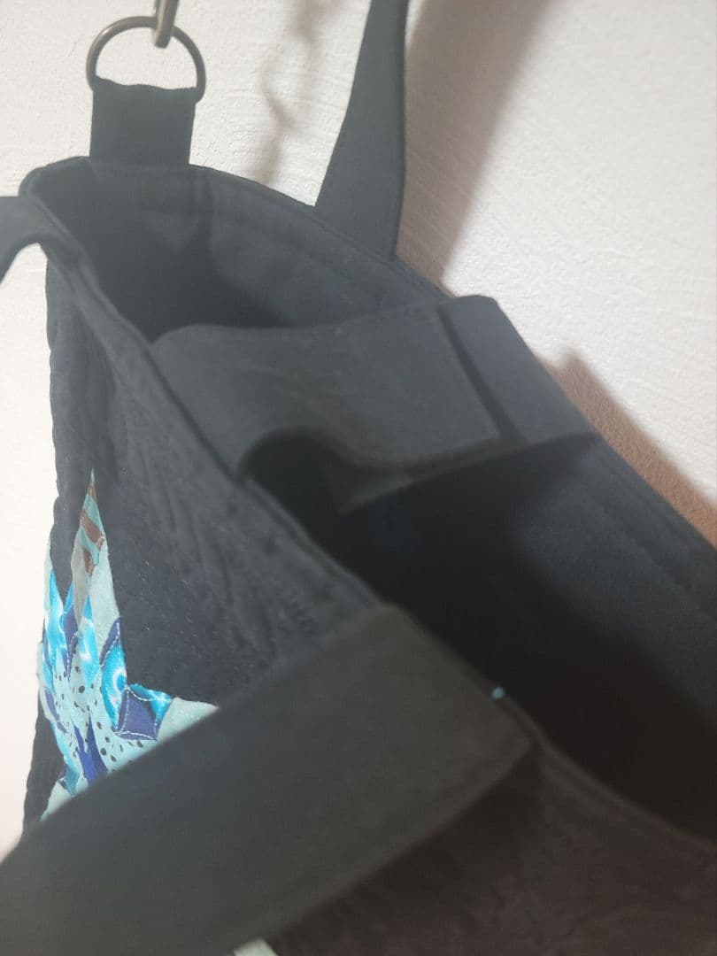 筒型２ウェイショルダーバック　スターのパッチワーク　パッチワークバック