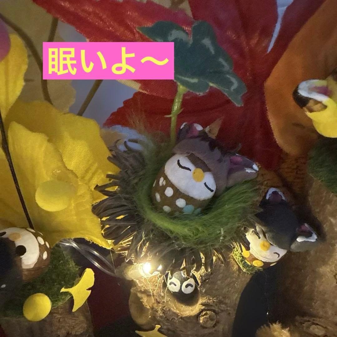 どんぐりアート♡猫帽子　紅葉狩りBIGオブジェ♡