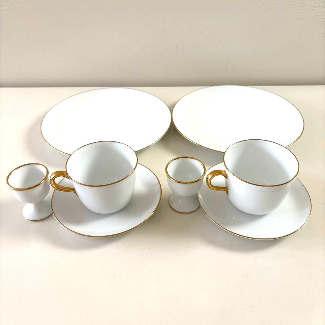 大倉陶園 ゴールドライン カップ＆ソーサー プレート エッグスタンド ペアセット