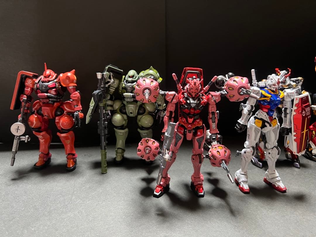 HG 1/144 赤いガンダム　白いガンダム　塗装完成品2機セット